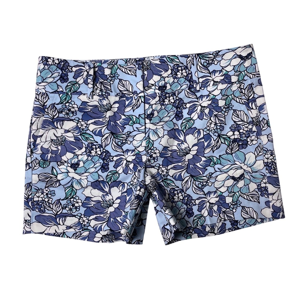 Ann Taylor Signature Blue Floral 4.5" Shorts Women's‎ 10